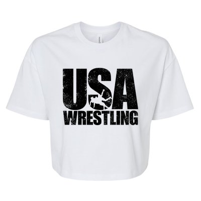 Usa Wrestling S Wrestling Team Patriot Usa Wrestler Cute Gift Bella+Canvas Jersey Crop Tee