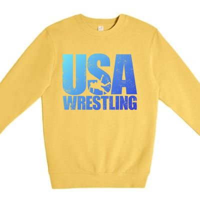 Usa Wrestling S Wrestling Team Patriot Usa Wrestler Cute Gift Premium Crewneck Sweatshirt