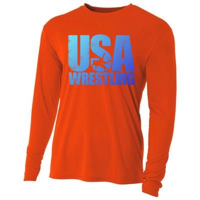 Usa Wrestling S Wrestling Team Patriot Usa Wrestler Cute Gift Cooling Performance Long Sleeve Crew