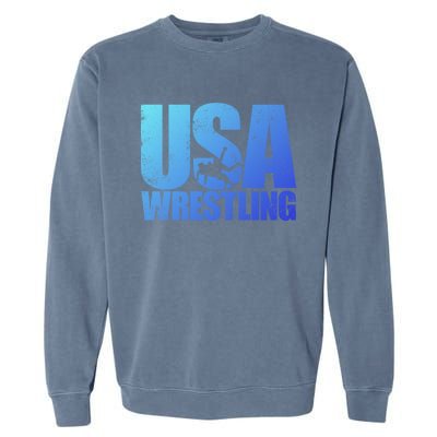 Usa Wrestling S Wrestling Team Patriot Usa Wrestler Cute Gift Garment-Dyed Sweatshirt