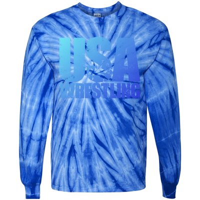 Usa Wrestling S Wrestling Team Patriot Usa Wrestler Cute Gift Tie-Dye Long Sleeve Shirt