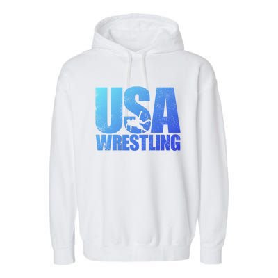 Usa Wrestling S Wrestling Team Patriot Usa Wrestler Cute Gift Garment-Dyed Fleece Hoodie