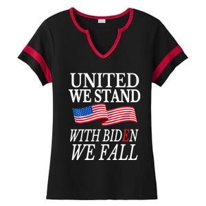 United We Stand With Biden We Fall Anti Biden Republican Ladies Halftime Notch Neck Tee