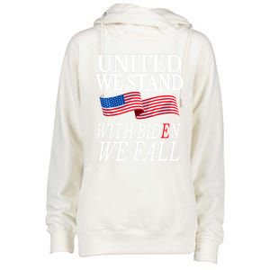 United We Stand With Biden We Fall Anti Biden Republican Womens Funnel Neck Pullover Hood