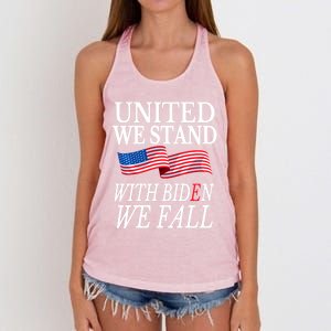 United We Stand With Biden We Fall Anti Biden Republican Women's Knotted Racerback Tank