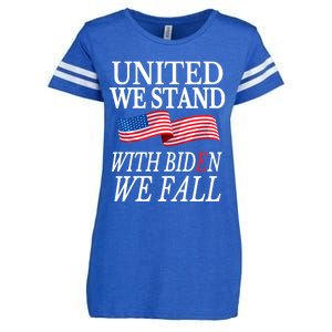 United We Stand With Biden We Fall Anti Biden Republican Enza Ladies Jersey Football T-Shirt