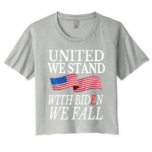 United We Stand With Biden We Fall Anti Biden Republican Women's Crop Top Tee