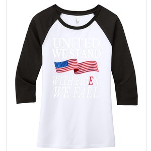 United We Stand With Biden We Fall Anti Biden Republican Women's Tri-Blend 3/4-Sleeve Raglan Shirt