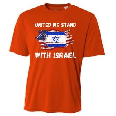 United We Stand With Israel Israeli American Cooling Performance Crew T-Shirt