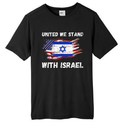 United We Stand With Israel Israeli American Tall Fusion ChromaSoft Performance T-Shirt