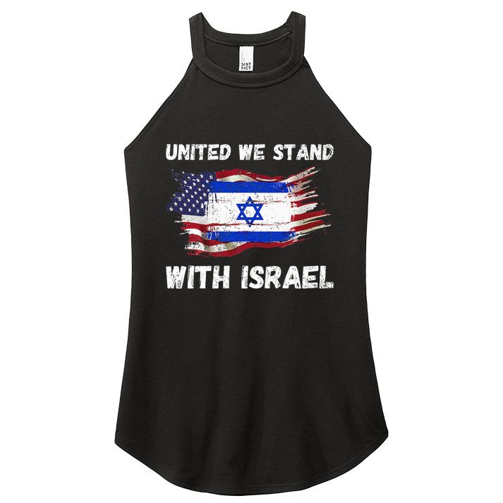 United We Stand With Israel Israeli American Women's Perfect Tri Rocker Tank