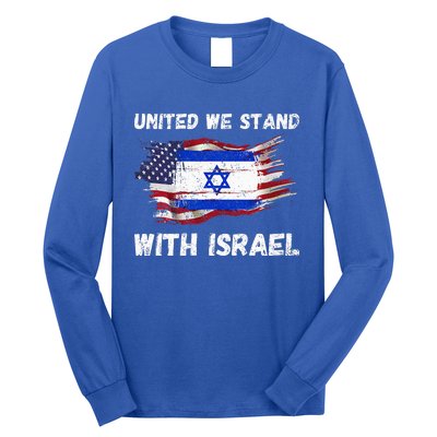 United We Stand With Israel Israeli American Long Sleeve Shirt