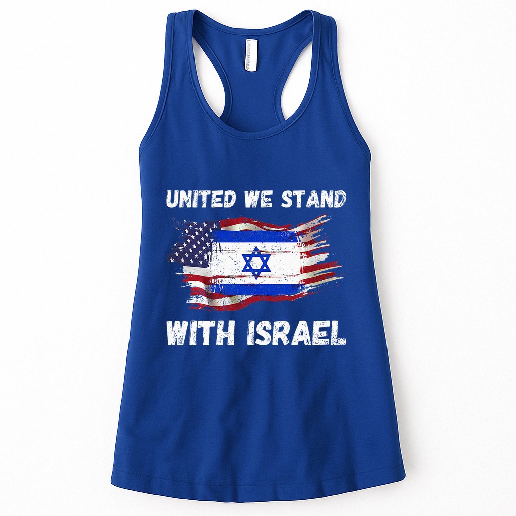 United We Stand With Israel Israeli American Womens Tank Top