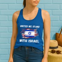 United We Stand With Israel Israeli American Womens Tank Top