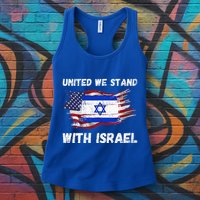 United We Stand With Israel Israeli American Womens Tank Top