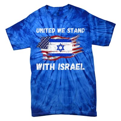 United We Stand With Israel Israeli American Tie-Dye T-Shirt