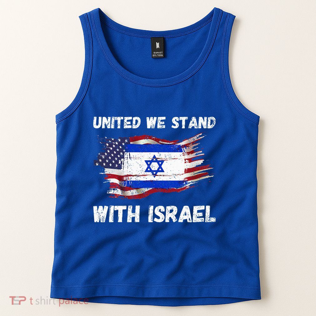 United We Stand With Israel Israeli American Tank Top