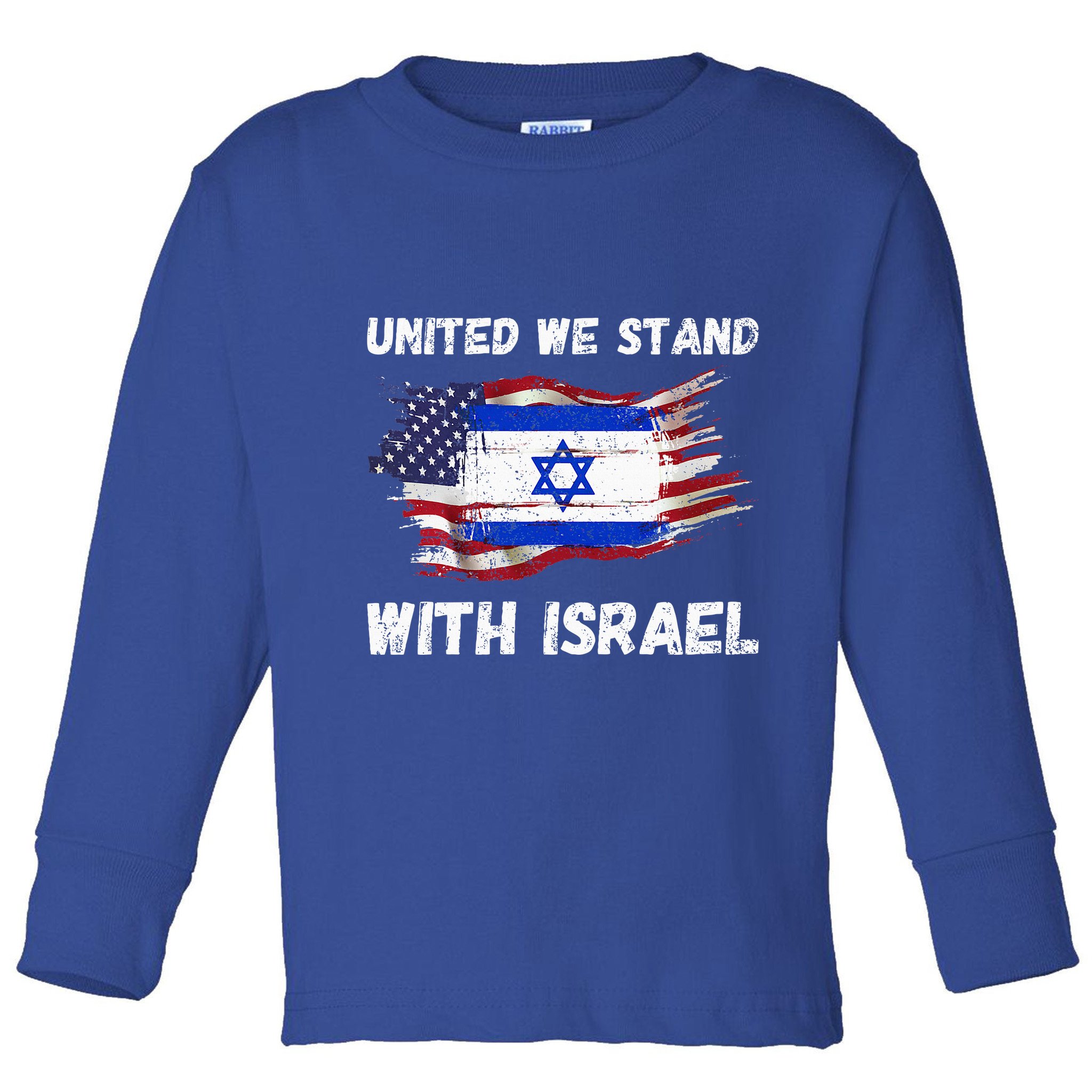 United We Stand With Israel Israeli American Toddler Long Sleeve Shirt