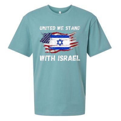 United We Stand With Israel Israeli American Sueded Cloud Jersey T-Shirt