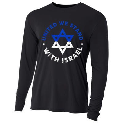 United We Stand With Israel Defend Israel Israeli Flag Cooling Performance Long Sleeve Crew