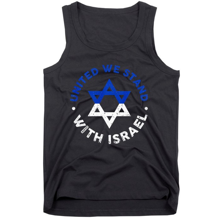 United We Stand With Israel Defend Israel Israeli Flag Tank Top