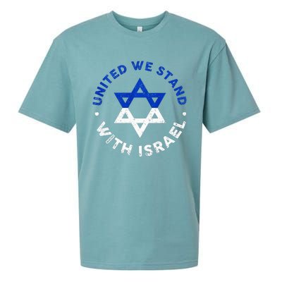 United We Stand With Israel Defend Israel Israeli Flag Sueded Cloud Jersey T-Shirt