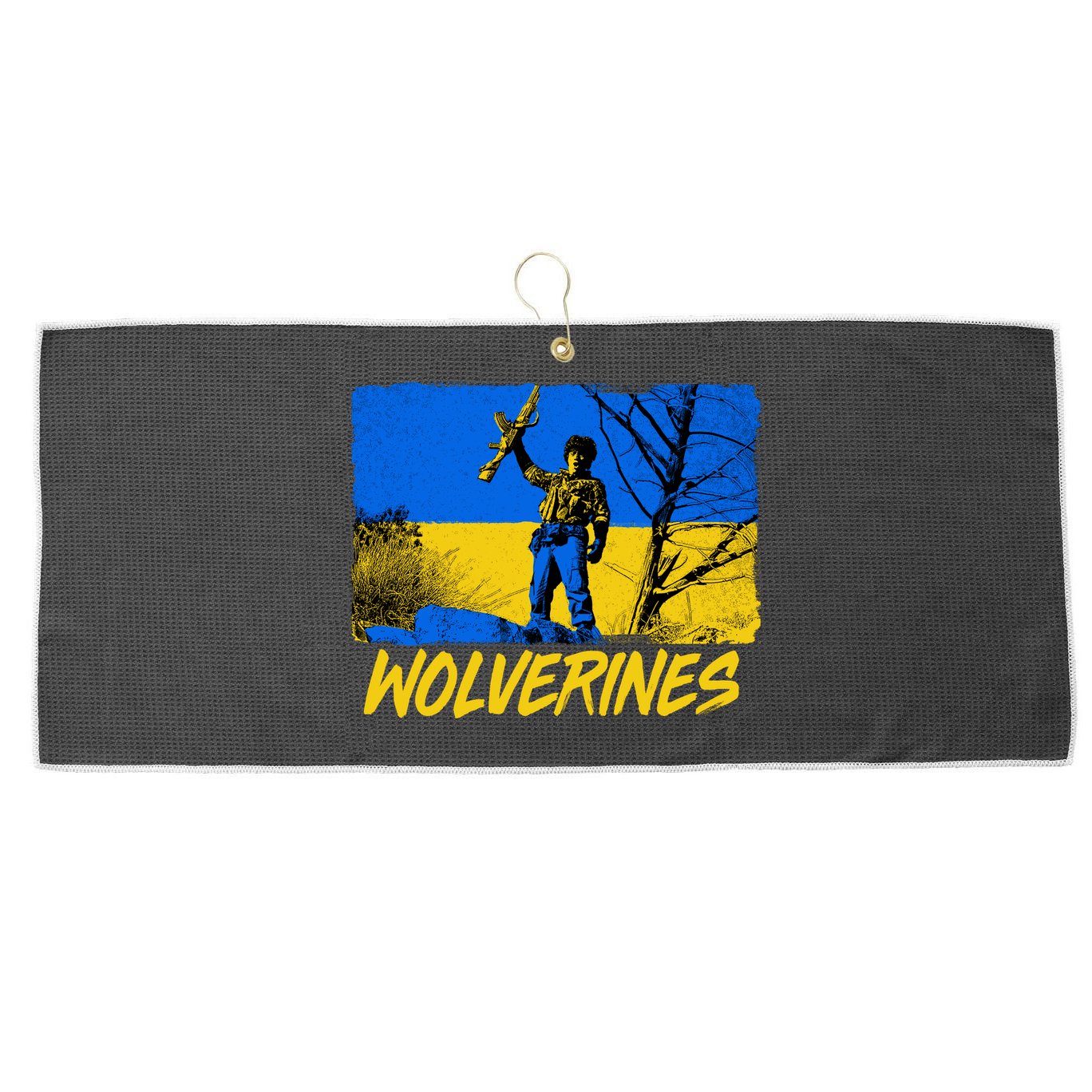 Ukraine Wolverines Large Microfiber Waffle Golf Towel