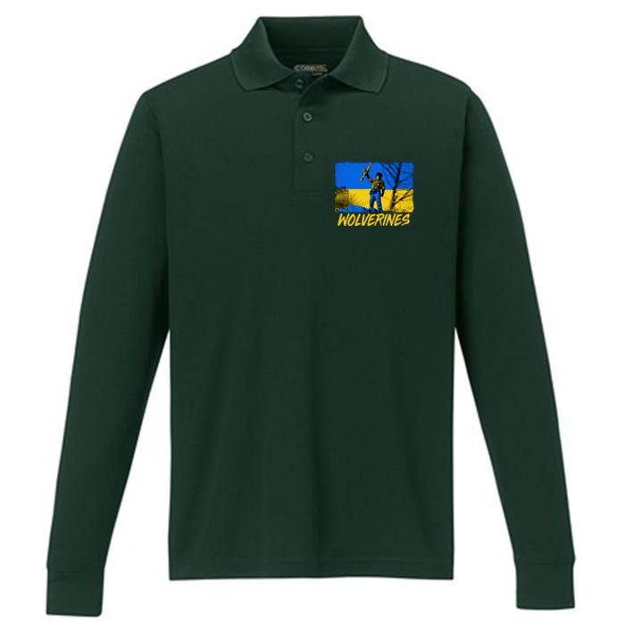 Ukraine Wolverines Performance Long Sleeve Polo