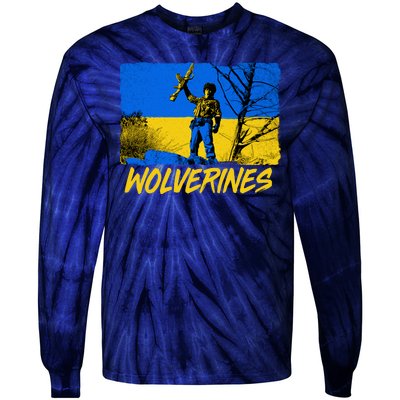 Ukraine Wolverines Tie-Dye Long Sleeve Shirt