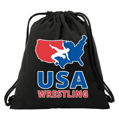 Usa Wrestling Drawstring Bag