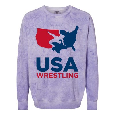 Usa Wrestling Colorblast Crewneck Sweatshirt