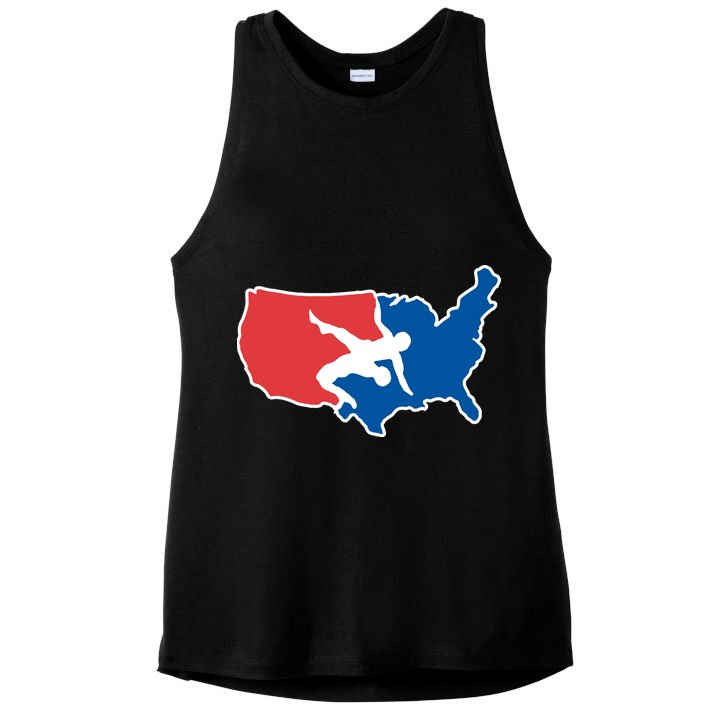 Usa Wrestling Ladies PosiCharge Tri-Blend Wicking Tank