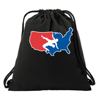 Usa Wrestling Drawstring Bag