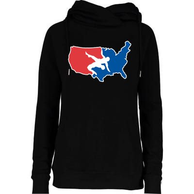 Usa Wrestling Womens Funnel Neck Pullover Hood