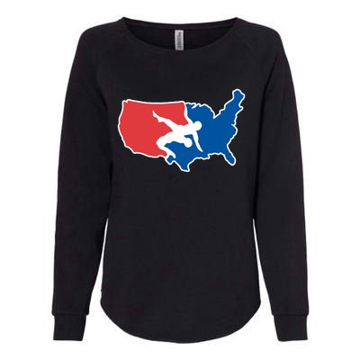 Usa Wrestling Womens California Wash Sweatshirt