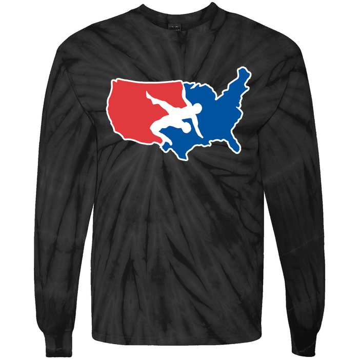 Usa Wrestling Tie-Dye Long Sleeve Shirt