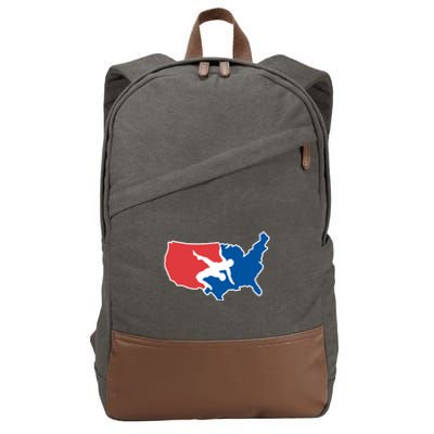 Usa Wrestling Cotton Canvas Backpack