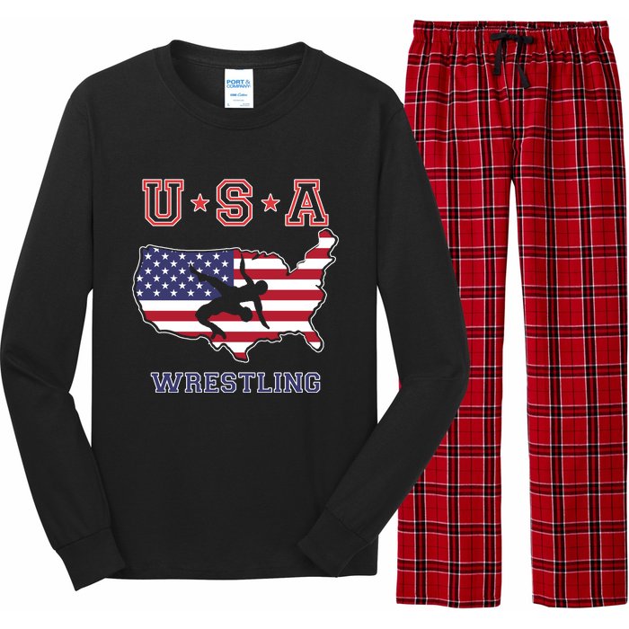 Usa Wrestling Long Sleeve Pajama Set