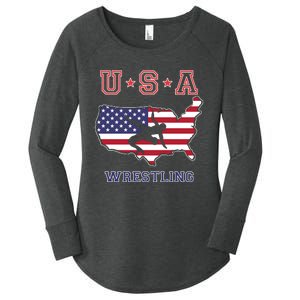 Usa Wrestling Women's Perfect Tri Tunic Long Sleeve Shirt