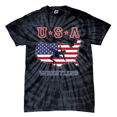 Usa Wrestling Tie-Dye T-Shirt