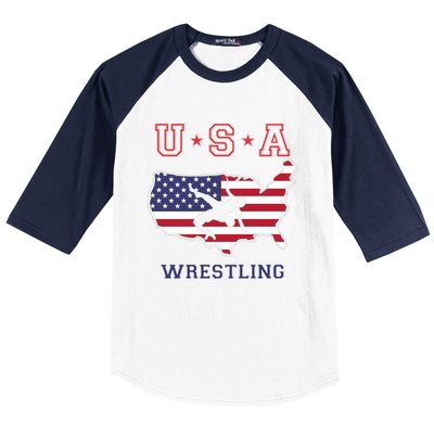 Usa Wrestling Baseball Sleeve Shirt