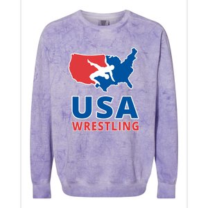 Usa Wrestling Colorblast Crewneck Sweatshirt