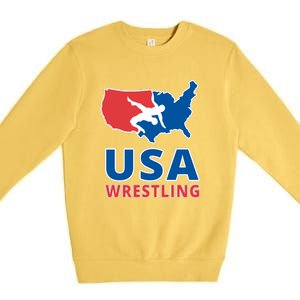 Usa Wrestling Premium Crewneck Sweatshirt