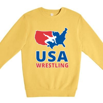 Usa Wrestling Premium Crewneck Sweatshirt