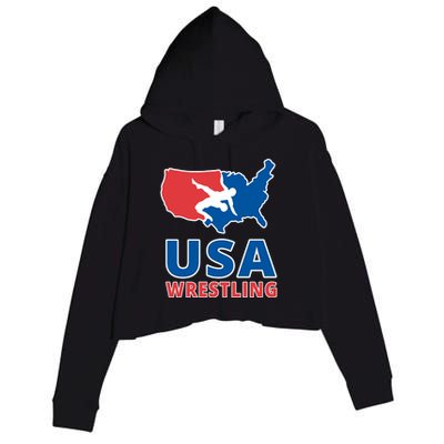 Usa Wrestling Crop Fleece Hoodie