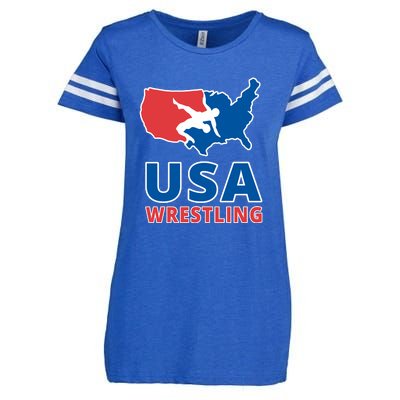 Usa Wrestling Enza Ladies Jersey Football T-Shirt