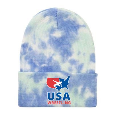 Usa Wrestling Tie Dye 12in Knit Beanie