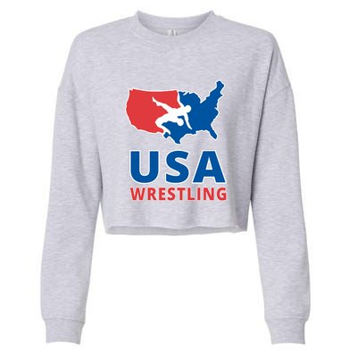 Usa Wrestling Cropped Pullover Crew