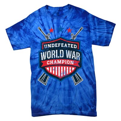 Undefeated World War Champion Veteran Champs Retired Soldier Gift Tie-Dye T-Shirt