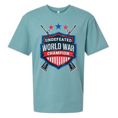 Undefeated World War Champion Veteran Champs Retired Soldier Gift Sueded Cloud Jersey T-Shirt